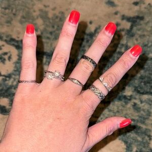 Elegant Silver and Gold Ring Set